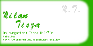 milan tisza business card